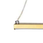 GloboStar® ROME 61297 Κρεμαστό Φωτιστικό Οροφής Linear Design LED CCT 24W 2640lm 200° AC 220-240V - Εναλλαγή Φωτισμού μέσω Διακόπτη On/Off All In One Ψυχρό 6000k+Φυσικό 4500k+Θερμό 2700k Μ65.5 x Π4 x Υ33cm - Χρυσό Βούρτσας - 3 Years Warranty