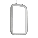 GLOBOSTAR® DEROBA 61300 Μοντέρνο Κρεμαστό Φωτιστικό Οροφής LED 12W 1320lm 360° AC 220-240V IP20 Ρυθμιζόμενο Λευκό CCT με On/Off 2700K/4500K/6000K - Lumileds SMD Chip - Νίκελ Βούρτσας - Μ16 x Π1.6 x Υ25.5cm - 3 Χρόνια Εγγύηση