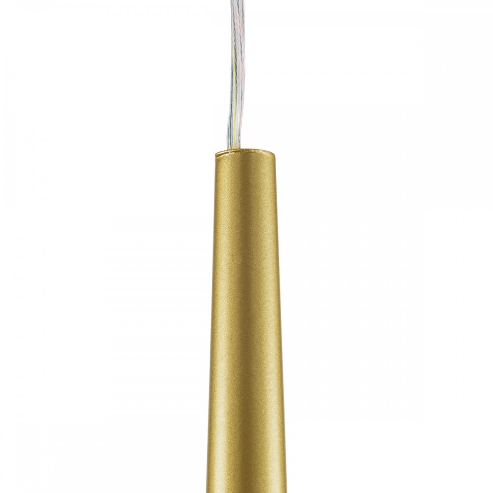 GloboStar® TEARS 61310 Κρεμαστό Φωτιστικό Οροφής Design LED CCT 3W 330lm 180° AC 220-240V - Εναλλαγή Φωτισμού μέσω Διακόπτη On/Off All In One Ψυχρό 6000k+Φυσικό 4500k+Θερμό 2700k Φ3.2 x Υ51.5cm - Χρυσό Βούρτσας - 3 Years Warranty
