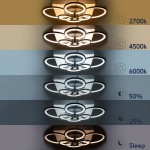 GloboStar® ROYAL-R 61324 Φωτιστικό Οροφής Design LED CCT 135W 16200lm 360° AC 220-240V - Εναλλαγή Φωτισμού μέσω Τηλεχειριστηρίου All In One Ψυχρό 6000k+Φυσικό 4500k+Θερμό 2700k Dimmable Μ80.5 x Π59 x Υ12cm - Νίκελ Χρώμιο - 3 Years Warranty