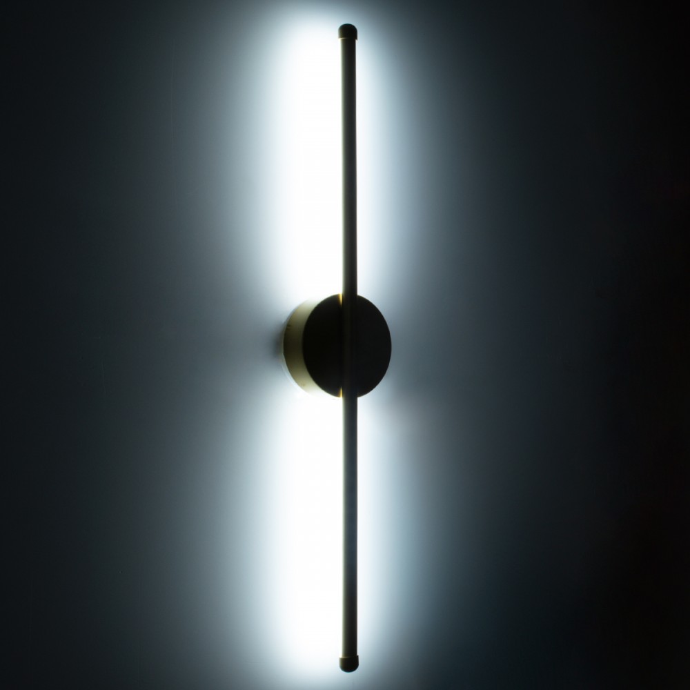 GloboStar® DIADEM 61329 Φωτιστικό Τοίχου - Απλίκα Design LED CCT 9W 1080lm 120° AC 220-240V - Εναλλαγή Φωτισμού μέσω Διακόπτη On/Off All In One Ψυχρό 6000k+Φυσικό 4500k+Θερμό 2700k Μ10 x Π4 x Υ60cm - Μαύρο - 3 Years Warranty