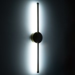 GloboStar® DIADEM 61329 Φωτιστικό Τοίχου - Απλίκα Design LED CCT 9W 1080lm 120° AC 220-240V - Εναλλαγή Φωτισμού μέσω Διακόπτη On/Off All In One Ψυχρό 6000k+Φυσικό 4500k+Θερμό 2700k Μ10 x Π4 x Υ60cm - Μαύρο - 3 Years Warranty