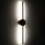 GloboStar® DIADEM 61329 Φωτιστικό Τοίχου - Απλίκα Design LED CCT 9W 1080lm 120° AC 220-240V - Εναλλαγή Φωτισμού μέσω Διακόπτη On/Off All In One Ψυχρό 6000k+Φυσικό 4500k+Θερμό 2700k Μ10 x Π4 x Υ60cm - Μαύρο - 3 Years Warranty