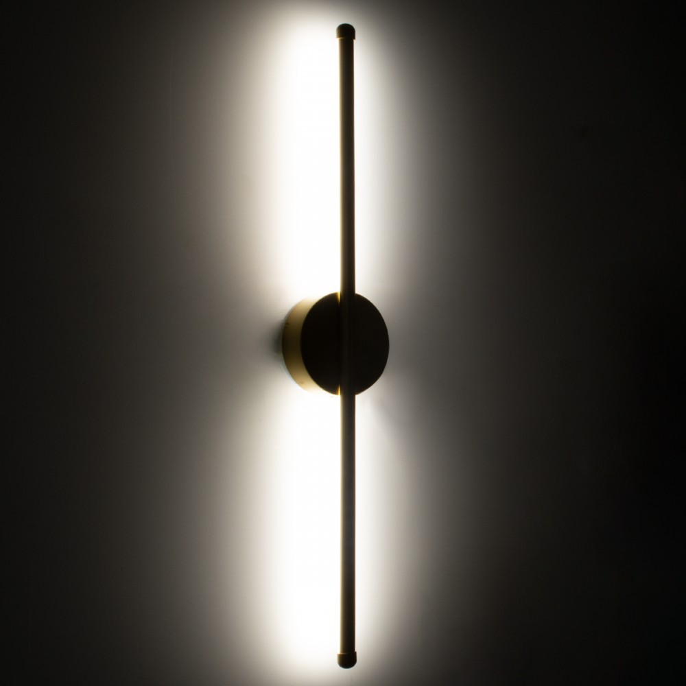 GloboStar® DIADEM 61330 Φωτιστικό Τοίχου - Απλίκα Design LED CCT 9W 1080lm 120° AC 220-240V - Εναλλαγή Φωτισμού μέσω Διακόπτη On/Off All In One Ψυχρό 6000k+Φυσικό 4500k+Θερμό 2700k Μ10 x Π4 x Υ60cm - Χρυσό - 3 Years Warranty