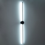 GloboStar® DIADEM 61333 Φωτιστικό Τοίχου - Απλίκα Design LED CCT 18W 2160lm 120° AC 220-240V - Εναλλαγή Φωτισμού μέσω Διακόπτη On/Off All In One Ψυχρό 6000k+Φυσικό 4500k+Θερμό 2700k Μ10 x Π4 x Υ120cm - Μαύρο - 3 Years Warranty