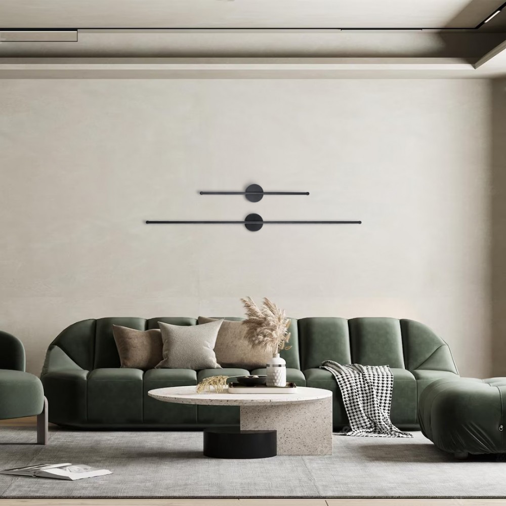 GloboStar® DIADEM 61333 Φωτιστικό Τοίχου - Απλίκα Design LED CCT 18W 2160lm 120° AC 220-240V - Εναλλαγή Φωτισμού μέσω Διακόπτη On/Off All In One Ψυχρό 6000k+Φυσικό 4500k+Θερμό 2700k Μ10 x Π4 x Υ120cm - Μαύρο - 3 Years Warranty