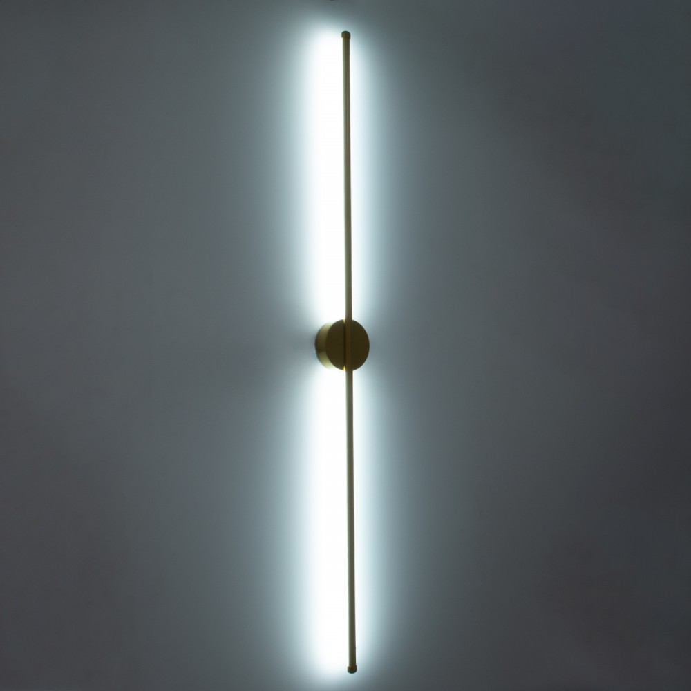 GloboStar® DIADEM 61334 Φωτιστικό Τοίχου - Απλίκα Design LED CCT 18W 2160lm 120° AC 220-240V - Εναλλαγή Φωτισμού μέσω Διακόπτη On/Off All In One Ψυχρό 6000k+Φυσικό 4500k+Θερμό 2700k Μ10 x Π4 x Υ120cm - Χρυσό - 3 Years Warranty