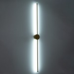 GloboStar® DIADEM 61334 Φωτιστικό Τοίχου - Απλίκα Design LED CCT 18W 2160lm 120° AC 220-240V - Εναλλαγή Φωτισμού μέσω Διακόπτη On/Off All In One Ψυχρό 6000k+Φυσικό 4500k+Θερμό 2700k Μ10 x Π4 x Υ120cm - Χρυσό - 3 Years Warranty