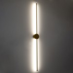 GloboStar® DIADEM 61334 Φωτιστικό Τοίχου - Απλίκα Design LED CCT 18W 2160lm 120° AC 220-240V - Εναλλαγή Φωτισμού μέσω Διακόπτη On/Off All In One Ψυχρό 6000k+Φυσικό 4500k+Θερμό 2700k Μ10 x Π4 x Υ120cm - Χρυσό - 3 Years Warranty