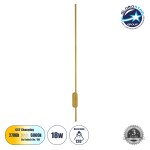 GloboStar® HARLEM 61336 Φωτιστικό Τοίχου - Απλίκα Design LED CCT 18W 2160lm 120° AC 220-240V - Εναλλαγή Φωτισμού μέσω Διακόπτη On/Off All In One Ψυχρό 6000k+Φυσικό 4500k+Θερμό 2700k Μ5 x Π4 x Υ120cm - Χρυσό - 3 Years Warranty