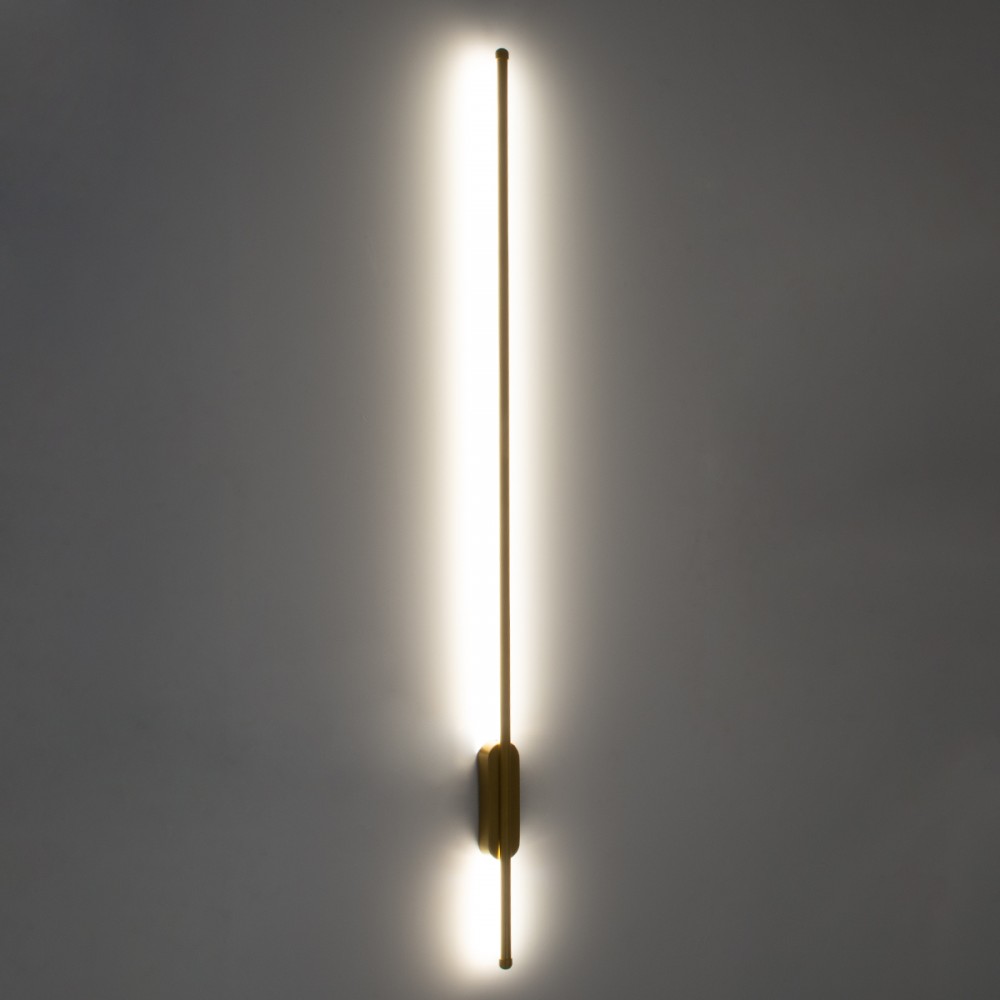 GloboStar® HARLEM 61336 Φωτιστικό Τοίχου - Απλίκα Design LED CCT 18W 2160lm 120° AC 220-240V - Εναλλαγή Φωτισμού μέσω Διακόπτη On/Off All In One Ψυχρό 6000k+Φυσικό 4500k+Θερμό 2700k Μ5 x Π4 x Υ120cm - Χρυσό - 3 Years Warranty