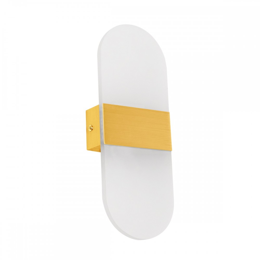 GLOBOSTAR® RARE 61338 Μοντέρνο Φωτιστικό Τοίχου - Απλίκα LED 5W 600lm 180° AC 220-240V IP20 Ρυθμιζόμενο Λευκό CCT με On/Off 2700K/4500K/6000K - Lumileds SMD Chip - Χρυσό Βούρτσας - Μ10 x Π4 x Υ27cm - 3 Χρόνια Εγγύηση