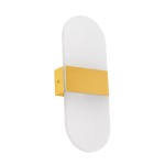 GLOBOSTAR® RARE 61338 Μοντέρνο Φωτιστικό Τοίχου - Απλίκα LED 5W 600lm 180° AC 220-240V IP20 Ρυθμιζόμενο Λευκό CCT με On/Off 2700K/4500K/6000K - Lumileds SMD Chip - Χρυσό Βούρτσας - Μ10 x Π4 x Υ27cm - 3 Χρόνια Εγγύηση