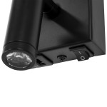 GloboStar® ROULETTE-R 61379 Μοντέρνο Φωτιστικό Τοίχου - Απλίκα Ξενοδοχείου Bed Side LED 3W 360lm & 1 x E27 36° & 360° AC 220-240V - Reading Up/Down Light - Φορτιστής USB 3A - Μ22 x Π23.5 x Υ37cm - Φυσικό Λευκό 4500K - Μαύρο με Μπεζ Καπέλο - Σετ 2 