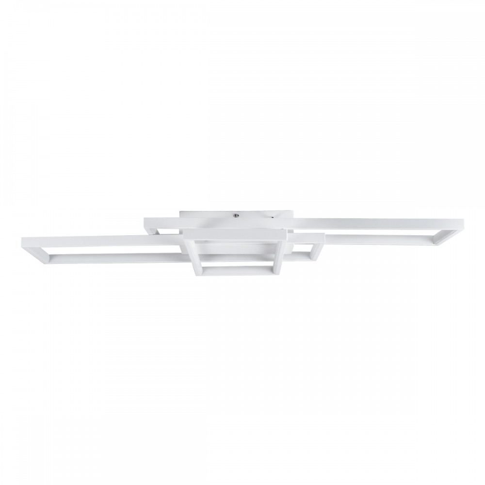 GloboStar® QUADRA 61386 Φωτιστικό Οροφής Design LED CCT 100W 12000lm 120° AC 220-240V - Εναλλαγή Φωτισμού μέσω Τηλεχειριστηρίου All In One Ψυχρό 6000k+Φυσικό 4500k+Θερμό 2700k Dimmable Μ85 x Π45 x Υ9cm - Λευκό - 3 Years Warranty