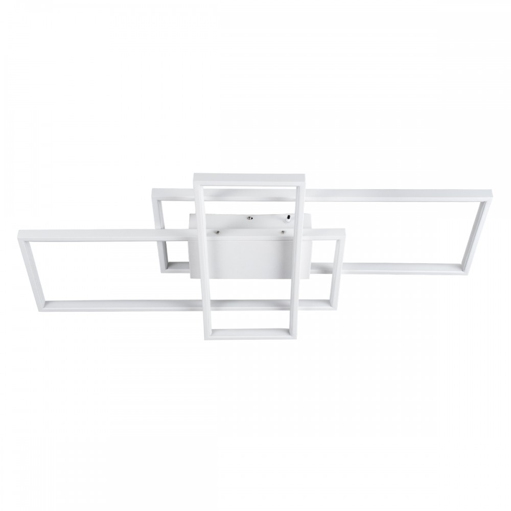 GloboStar® QUADRA 61386 Φωτιστικό Οροφής Design LED CCT 100W 12000lm 120° AC 220-240V - Εναλλαγή Φωτισμού μέσω Τηλεχειριστηρίου All In One Ψυχρό 6000k+Φυσικό 4500k+Θερμό 2700k Dimmable Μ85 x Π45 x Υ9cm - Λευκό - 3 Years Warranty