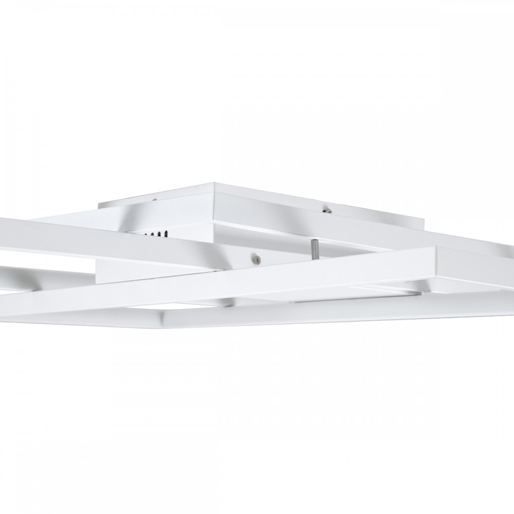 GloboStar® QUADRA 61386 Φωτιστικό Οροφής Design LED CCT 100W 12000lm 120° AC 220-240V - Εναλλαγή Φωτισμού μέσω Τηλεχειριστηρίου All In One Ψυχρό 6000k+Φυσικό 4500k+Θερμό 2700k Dimmable Μ85 x Π45 x Υ9cm - Λευκό - 3 Years Warranty