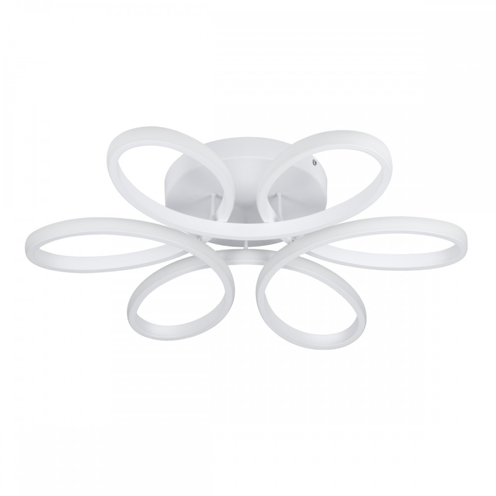 GloboStar® MARGARET 61401 Φωτιστικό Οροφής Design LED CCT 54W 6210lm 360° AC 220-240V - Εναλλαγή Φωτισμού μέσω Τηλεχειριστηρίου All In One Ψυχρό 6000k+Φυσικό 4500k+Θερμό 2700k Dimmable Φ57 x Υ12cm - Λευκό - 3 Years Warranty