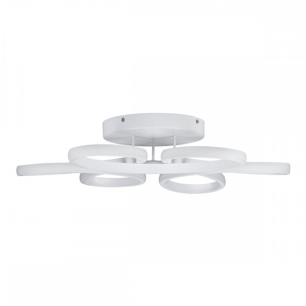 GloboStar® MARGARET 61401 Φωτιστικό Οροφής Design LED CCT 54W 6210lm 360° AC 220-240V - Εναλλαγή Φωτισμού μέσω Τηλεχειριστηρίου All In One Ψυχρό 6000k+Φυσικό 4500k+Θερμό 2700k Dimmable Φ57 x Υ12cm - Λευκό - 3 Years Warranty