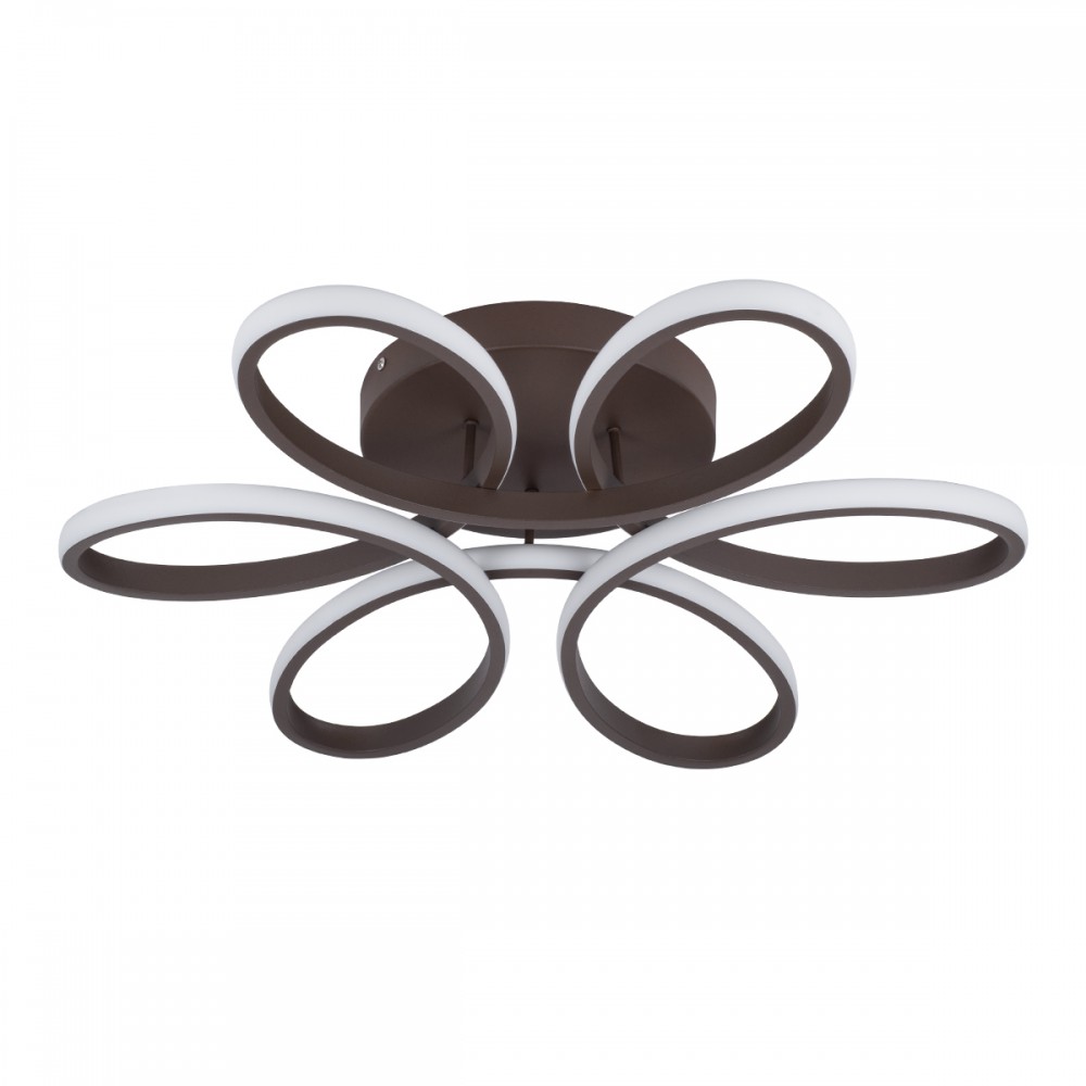 GloboStar® MARGARET 61402 Φωτιστικό Οροφής Design LED CCT 54W 6210lm 360° AC 220-240V - Εναλλαγή Φωτισμού μέσω Τηλεχειριστηρίου All In One Ψυχρό 6000k+Φυσικό 4500k+Θερμό 2700k Dimmable Φ57 x Υ12cm - Καφέ - 3 Years Warranty