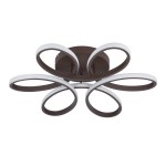 GloboStar® MARGARET 61402 Φωτιστικό Οροφής Design LED CCT 54W 6210lm 360° AC 220-240V - Εναλλαγή Φωτισμού μέσω Τηλεχειριστηρίου All In One Ψυχρό 6000k+Φυσικό 4500k+Θερμό 2700k Dimmable Φ57 x Υ12cm - Καφέ - 3 Years Warranty