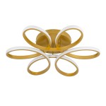 GloboStar® MARGARET 61403 Φωτιστικό Οροφής Design LED CCT 54W 6210lm 360° AC 220-240V - Εναλλαγή Φωτισμού μέσω Τηλεχειριστηρίου All In One Ψυχρό 6000k+Φυσικό 4500k+Θερμό 2700k Dimmable Φ57 x Υ12cm - Χρυσό Βούρτσας - 3 Years Warranty
