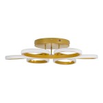 GloboStar® MARGARET 61403 Φωτιστικό Οροφής Design LED CCT 54W 6210lm 360° AC 220-240V - Εναλλαγή Φωτισμού μέσω Τηλεχειριστηρίου All In One Ψυχρό 6000k+Φυσικό 4500k+Θερμό 2700k Dimmable Φ57 x Υ12cm - Χρυσό Βούρτσας - 3 Years Warranty