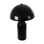 GloboStar® URANUS-S 61449 Μοντέρνο Επιτραπέζιο Φωτιστικό Πορτατίφ Δίφωτο 2 x E27 AC220-240V IP20 - Φ25 x Υ39cm - Μαύρο Μεταλλικό Καμπάνα με Διακόπτη On/Off - 5 Years Warranty