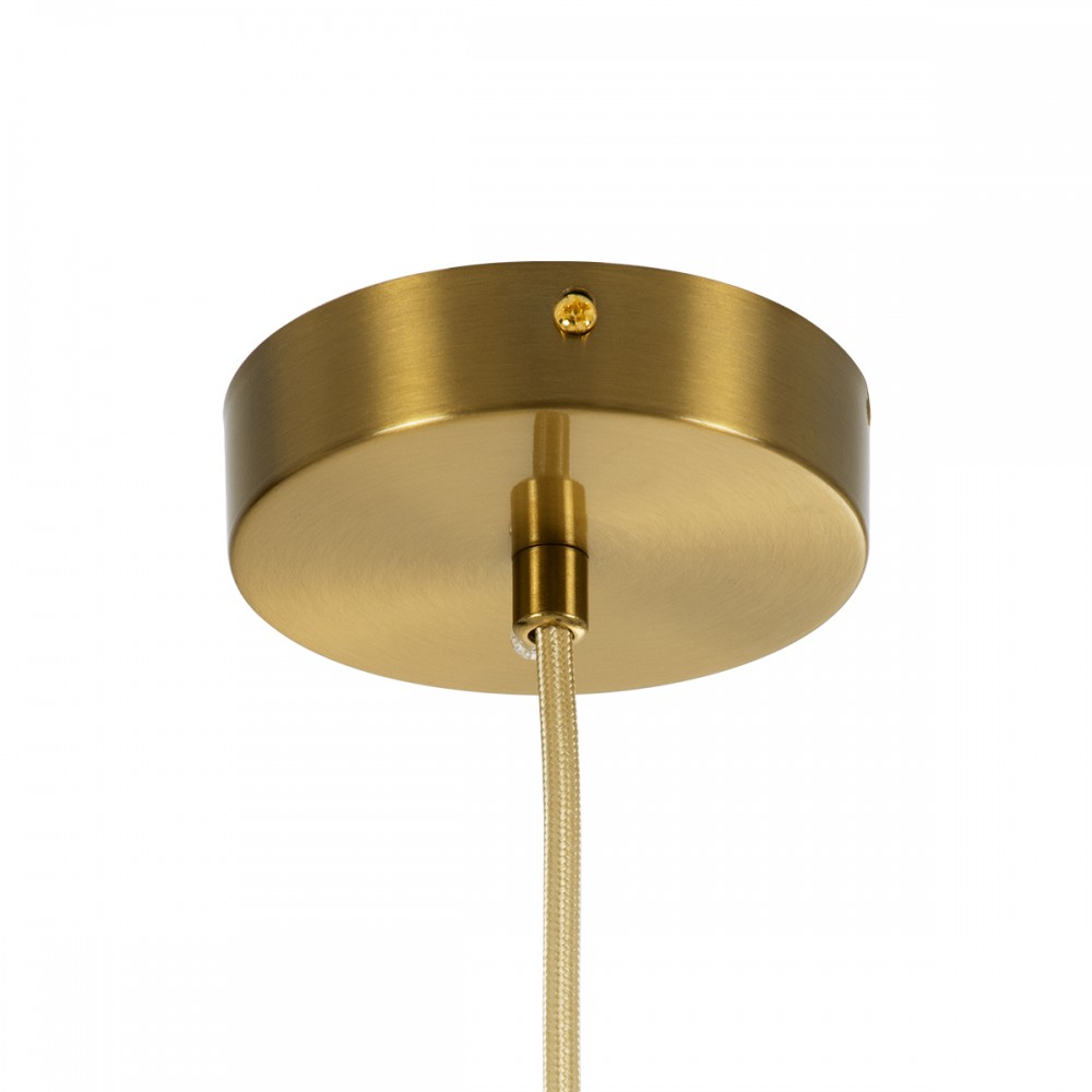 GloboStar® BELLISSIMO 61487 Μοντέρνο Κρεμαστό Φωτιστικό Οροφής Μονόφωτο 1 x E27 Γαλακτερή Γυάλινη Μπάλα με Μεταλλικό Επιχρυσωμενό Πλατίνα Σώμα Φ30 x Υ52cm