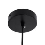 GloboStar® BELLISSIMO 61489 Μοντέρνο Κρεμαστό Φωτιστικό Οροφής Μονόφωτο 1 x E27 Γαλακτερή Γυάλινη Μπάλα με Μεταλλικό Μαύρο Ματ Σώμα Φ20 x Υ42cm