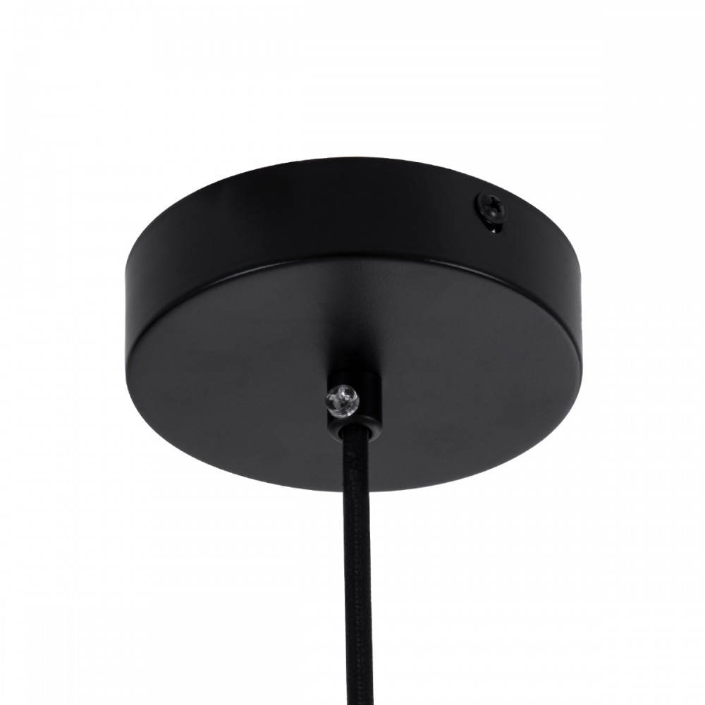 GloboStar® BELLISSIMO 61491 Μοντέρνο Κρεμαστό Φωτιστικό Οροφής Μονόφωτο 1 x E27 Γαλακτερή Γυάλινη Μπάλα με Μεταλλικό Μαύρο Ματ Σώμα Φ40 x Υ62cm