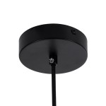 GloboStar® BELLISSIMO 61491 Μοντέρνο Κρεμαστό Φωτιστικό Οροφής Μονόφωτο 1 x E27 Γαλακτερή Γυάλινη Μπάλα με Μεταλλικό Μαύρο Ματ Σώμα Φ40 x Υ62cm
