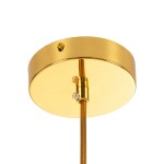 GloboStar® ESTETICO 61493 Μοντέρνο Κρεμαστό Φωτιστικό Οροφής Μονόφωτο 1 x E27 Γαλακτερή Γυάλινη Μπάλα με Μεταλλικό Επιχρυσωμενό Πλατίνα Σώμα Φ30 x Υ48cm