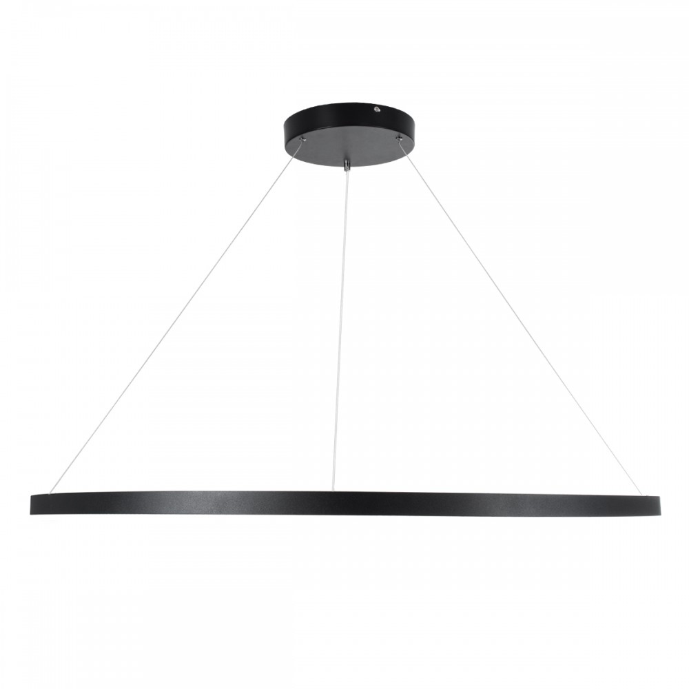 GloboStar® DIAMOND 61519 Κρεμαστό Φωτιστικό Δαχτυλίδι-Κύκλος LED CCT 75W 8400lm 360° AC 220-240V - Εναλλαγή Φωτισμού μέσω Τηλεχειριστηρίου All In One Ψυχρό 6000k+Φυσικό 4500k+Θερμό 2700k Dimmable Φ100cm - Μαύρο - 3 Years Warranty