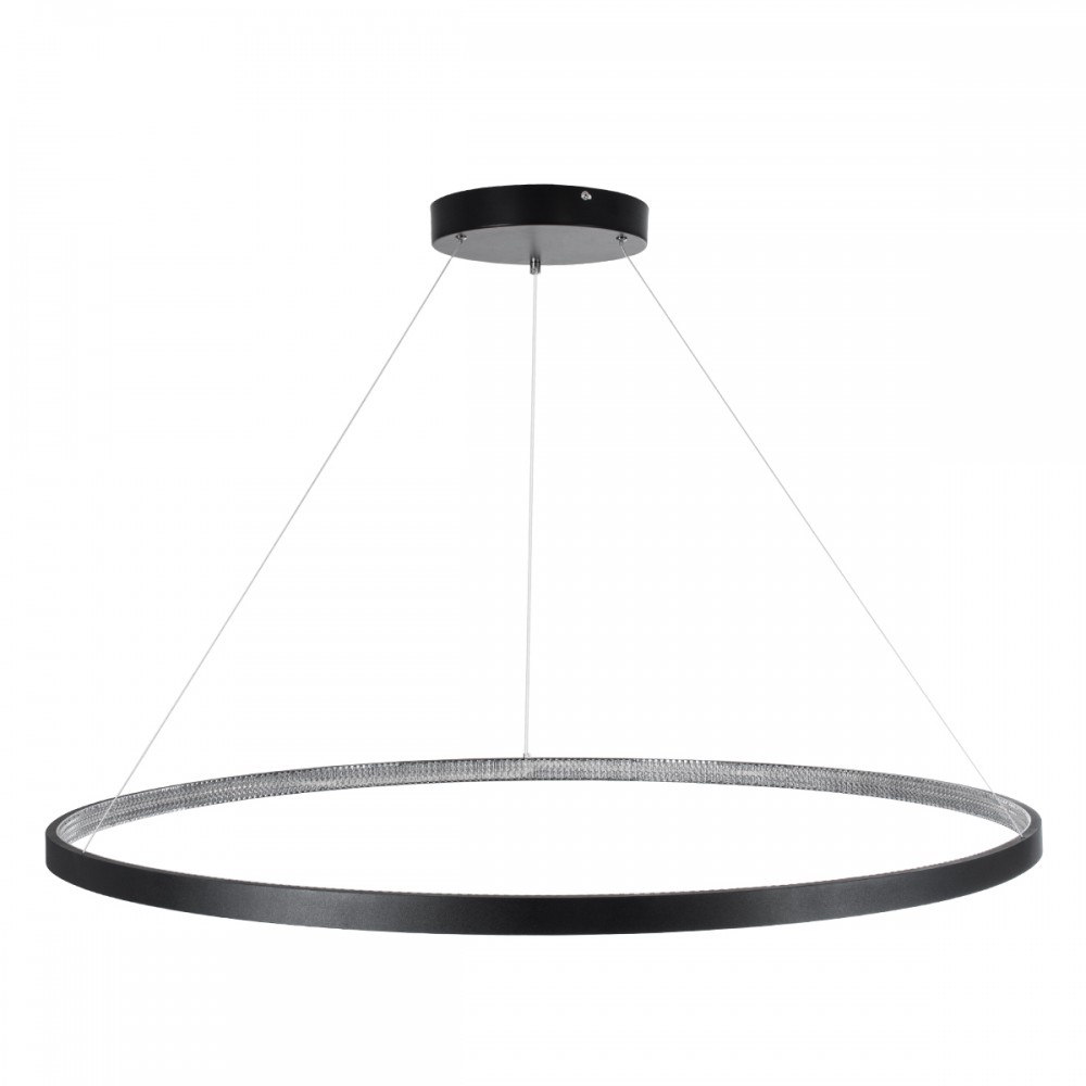 GloboStar® DIAMOND 61519 Κρεμαστό Φωτιστικό Δαχτυλίδι-Κύκλος LED CCT 75W 8400lm 360° AC 220-240V - Εναλλαγή Φωτισμού μέσω Τηλεχειριστηρίου All In One Ψυχρό 6000k+Φυσικό 4500k+Θερμό 2700k Dimmable Φ100cm - Μαύρο - 3 Years Warranty