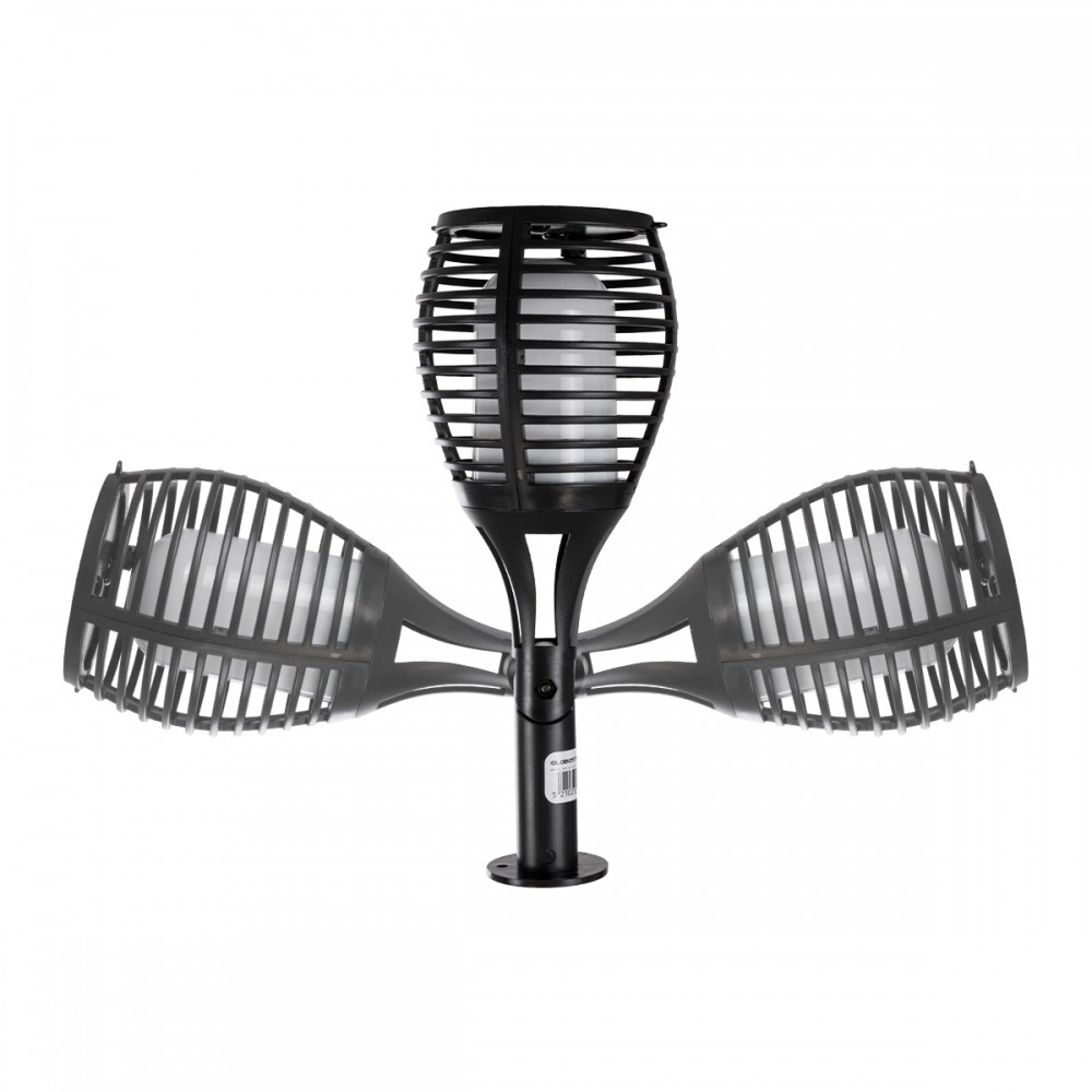 GloboStar® FIAMMA 61549 Αυτόνομο Ηλιακό Καρφωτό Φωτιστικό Κήπου LED SMD 2W 80lm με Ενσωματωμένη Μπαταρία 1500mAh - Φωτοβολταϊκό Πάνελ - Αισθητήρα Ημέρας-Νύχτας Φαναράκι Κήπου - Εφέ Φλόγας Διακοσμητικό - Αδιάβροχο IP65 - 1800K Φ10 x Υ55cm - 2 Χρόνια Εγγύησ