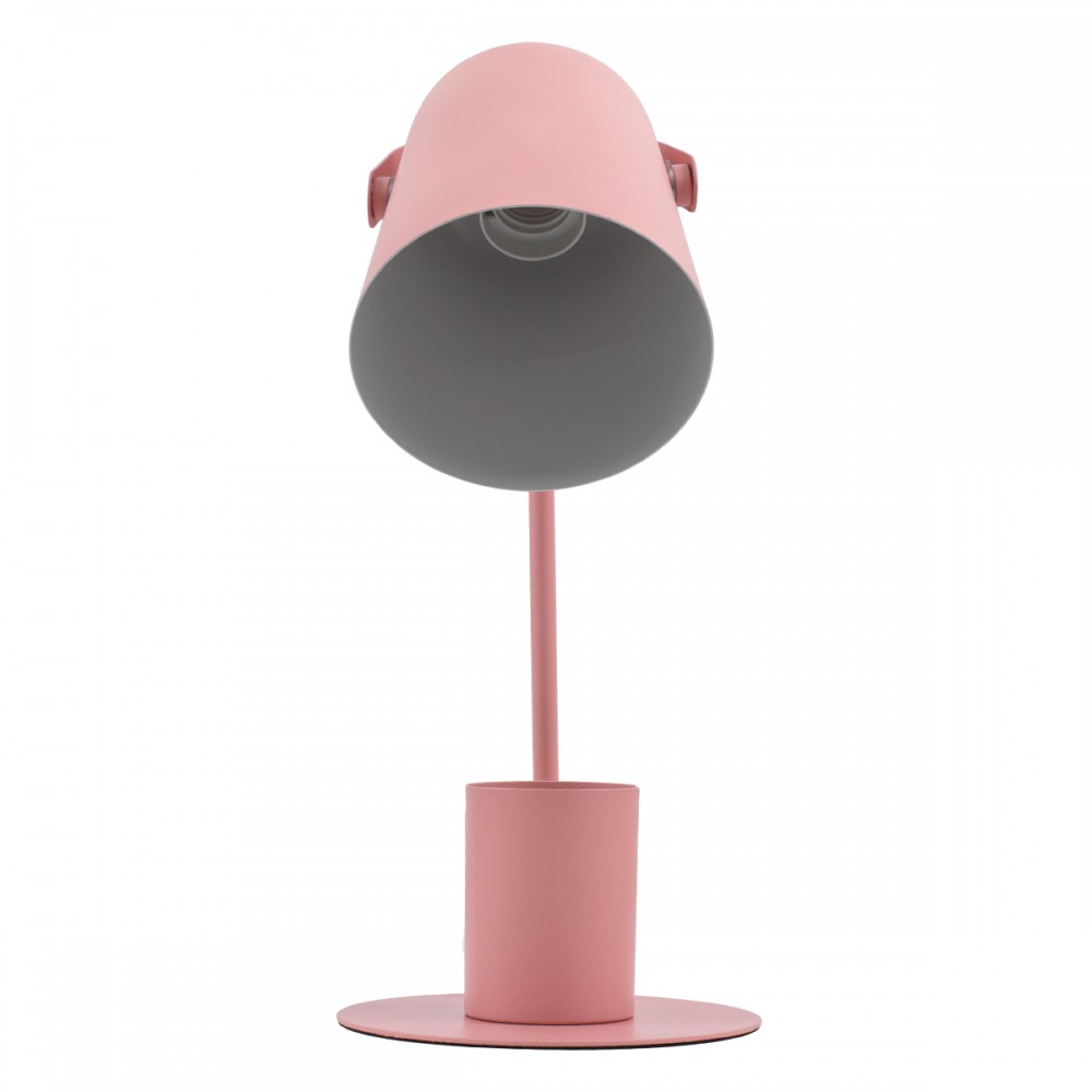 GloboStar® PENCASE 61565 Μοντέρνο Επιτραπέζιο Φωτιστικό Γραφείου - Πορτατίφ - Μονόφωτο 1 x E27 Ροζ Μεταλλικό Καμπάνα με Διακόπτη On/Off - Μολυβοθήκη & Βάση Τηλεφώνου - L12 x W15 x H38cm