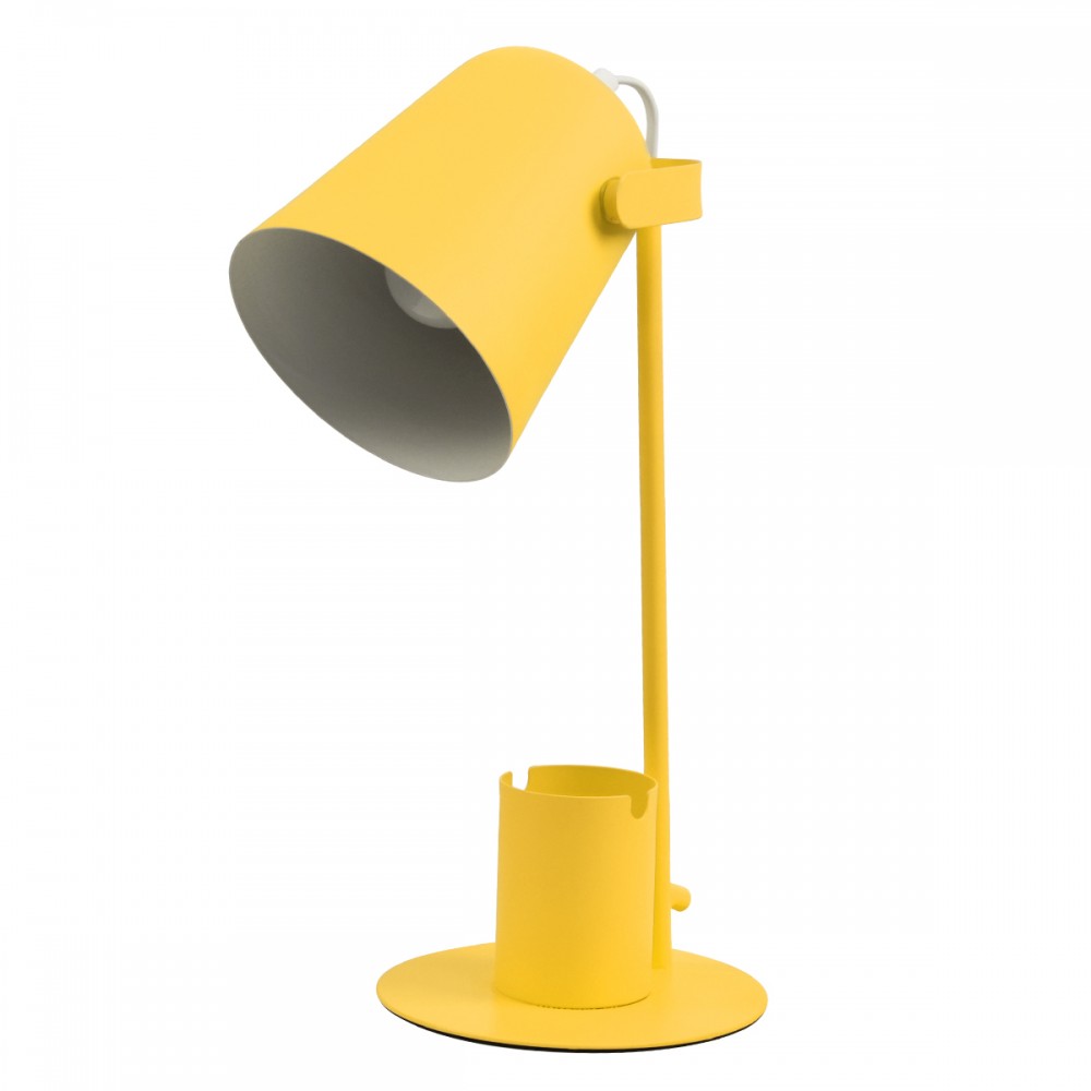 GloboStar® PENCASE 61567 Μοντέρνο Επιτραπέζιο Φωτιστικό Πορτατίφ Μονόφωτο 1 x E27 IP20 Κίτρινο Μέταλλο - Μ12 x Π15 x Υ38cm