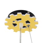 GloboStar® EXCAVATOR 61579 Μοντέρνο Παιδικό Κρεμαστό Φωτιστικό Οροφής Μονόφωτο 1 x E27 Κίτρινο PVC Φιγούρα Εκσκαφέας-Φαγάνα Μ45 x Π15.5 x Υ27cm