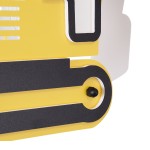 GloboStar® EXCAVATOR 61579 Μοντέρνο Παιδικό Κρεμαστό Φωτιστικό Οροφής Μονόφωτο 1 x E27 Κίτρινο PVC Φιγούρα Εκσκαφέας-Φαγάνα Μ45 x Π15.5 x Υ27cm