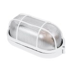 GloboStar® BOATLIGHT 61582 Vintage Industrial Φωτιστικό Τοίχου - Απλίκα - Καραβοχελώνα Εξωτερικού Χώρου Μονόφωτο 1 x E27 AC220-240V Αδιάβροχο IP65 - Σώμα Αλουμινίου & Tempered Glass - Μ21 x Π10.4 x Υ9cm - Λευκό - Οβάλ - 5 Years Warranty