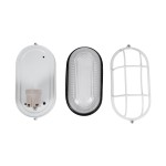 GloboStar® BOATLIGHT 61582 Vintage Industrial Φωτιστικό Τοίχου - Απλίκα - Καραβοχελώνα Εξωτερικού Χώρου Μονόφωτο 1 x E27 AC220-240V Αδιάβροχο IP65 - Σώμα Αλουμινίου & Tempered Glass - Μ21 x Π10.4 x Υ9cm - Λευκό - Οβάλ - 5 Years Warranty