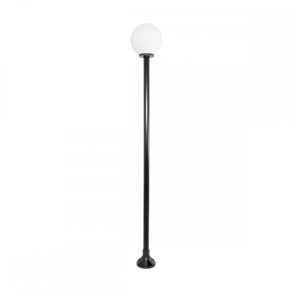 GLOBOSTAR® AGROS 61597 Φωτιστικό Κολωνάκι Κήπου με Ντουί 1 x E27 AC 220-240V Αδιάβροχο IP65 - Λευκό & Μάυρο - Μ30 x Π30 x Υ240cm