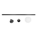 GLOBOSTAR® AGROS 61597 Φωτιστικό Κολωνάκι Κήπου με Ντουί 1 x E27 AC 220-240V Αδιάβροχο IP65 - Λευκό & Μάυρο - Μ30 x Π30 x Υ240cm