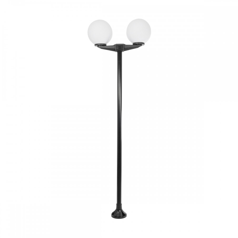 GLOBOSTAR® AGROS 61598 Φωτιστικό Κολωνάκι Κήπου με Ντουί 2 x E27 AC 220-240V Αδιάβροχο IP65 - Λευκό & Μάυρο - Μ75 x Π30 x Υ240cm