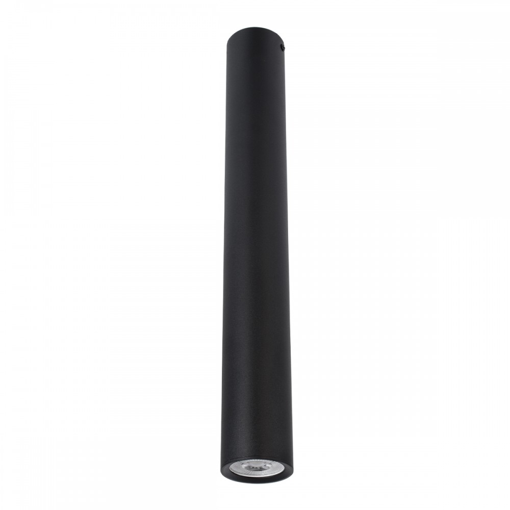 GloboStar® DUCT 61619 Επιφανειακό Στρόγγυλο Φωτιστικό Σποτ Αλουμινίου με Ντουί GU10 VDE Certified AC 220-240V IP44 Φ6 x Υ45cm - Μαύρο - 5 Years Warranty