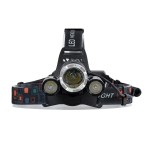 GloboStar® 69926 Φορητός Φακός Κεφαλής Επαναφορτιζόμενος LED Luminus 1 x CREE XM-L2 T6 & 2 XPE LED CHIP x 30W 3000lm 60° Μοιρών με 2 x 18650 Μπαταρία 4400mAh USB 2.0 - 4 Modes - Αδιάβροχο IP54 Ψυχρό Λευκό 6000K Μ7.5 x Π7 x Υ6cm