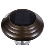GloboStar® 69927 ΣΕΤ 4 Τεμαχίων Αυτόνομα Ηλιακά Φωτιστικά LED SMD 0.24W/Τεμ. 24lm/Τεμ. με Ενσωματωμένη Μπαταρία 600mAh - Φωτοβολταϊκό Πάνελ με Αισθητήρα Ημέρας-Νύχτας Αδιάβροχο IP65 Φανάρι Κήπου Στρογγυλό Ψυχρό Λευκό 6000K Φ12 x Υ23cm