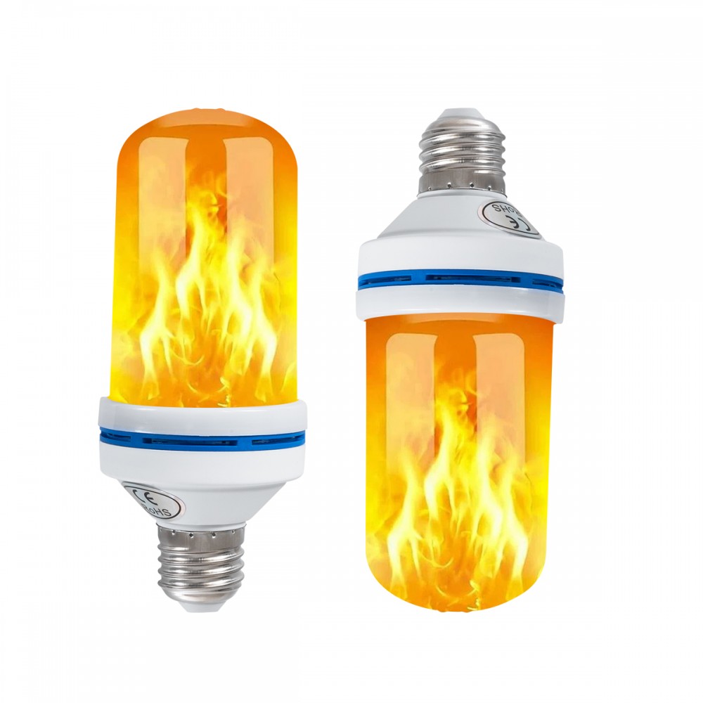 GLOBOSTAR® TUBATO 76075 Λάμπα E27 LED 9W 350lm 260° AC 220-240V IP20 Πορτοκαλί 1800K με Εφέ Φλόγας & Αναστροφή - Λευκό Γαλακτερό - Μ6 x Π6 x Υ15cm - 2 Χρόνια Εγγύηση