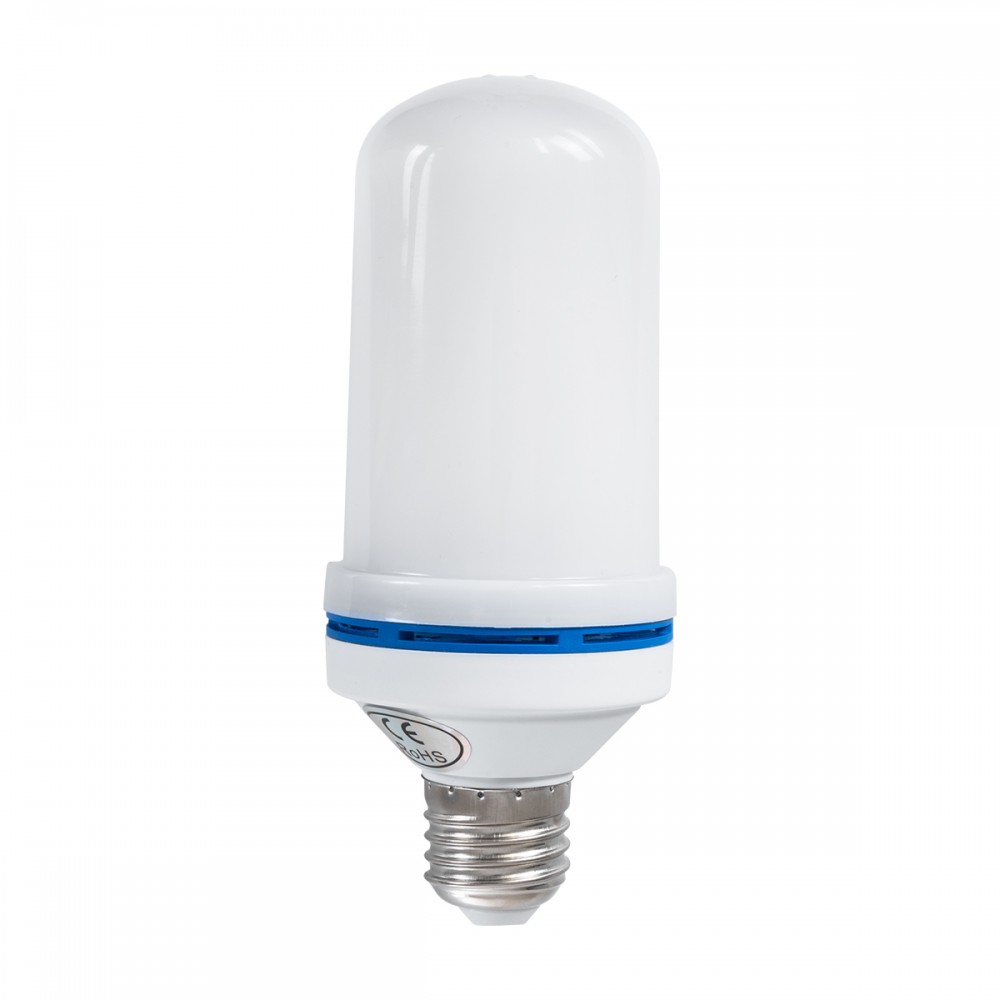 GLOBOSTAR® TUBATO 76075 Λάμπα E27 LED 9W 350lm 260° AC 220-240V IP20 Πορτοκαλί 1800K με Εφέ Φλόγας & Αναστροφή - Λευκό Γαλακτερό - Μ6 x Π6 x Υ15cm - 2 Χρόνια Εγγύηση